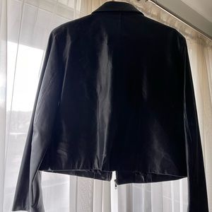 90’s black cropped moto jacket